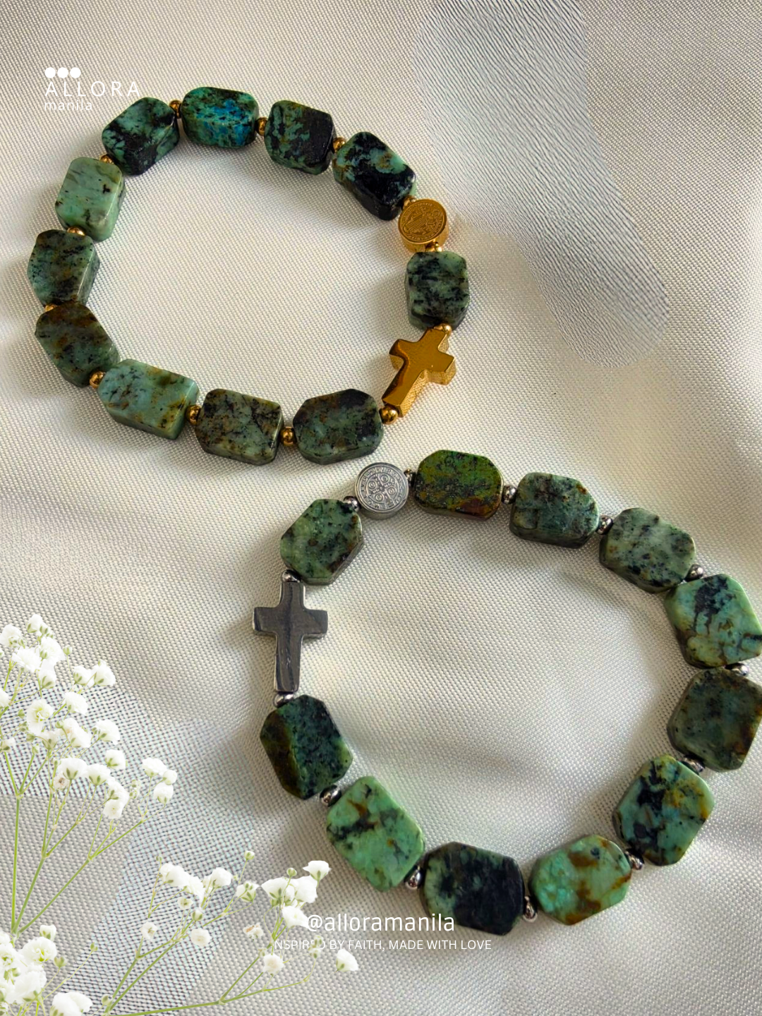 Rounded Rectangle Rosary Bracelet