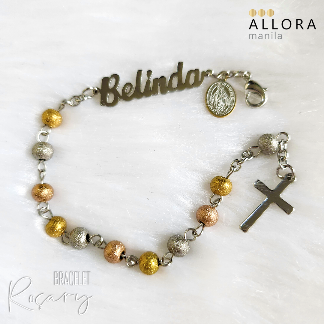Stainless Tricolor Rosary Bracelet