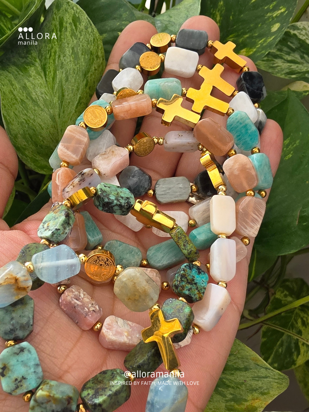 Rounded Rectangle Rosary Bracelet