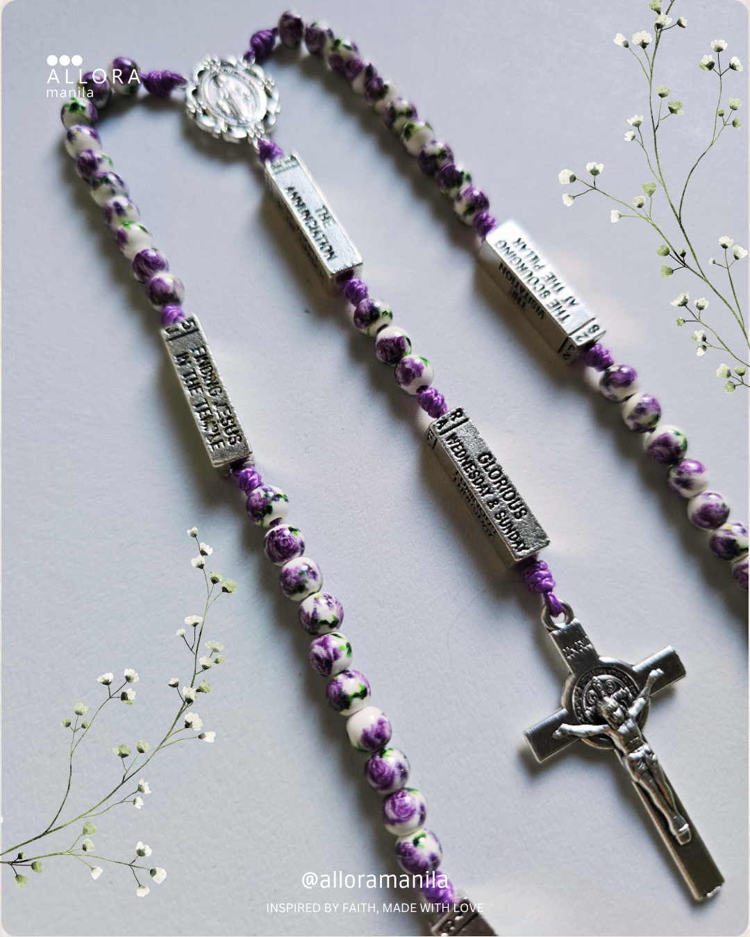 Porcelain Ceramic Mystery Rosary