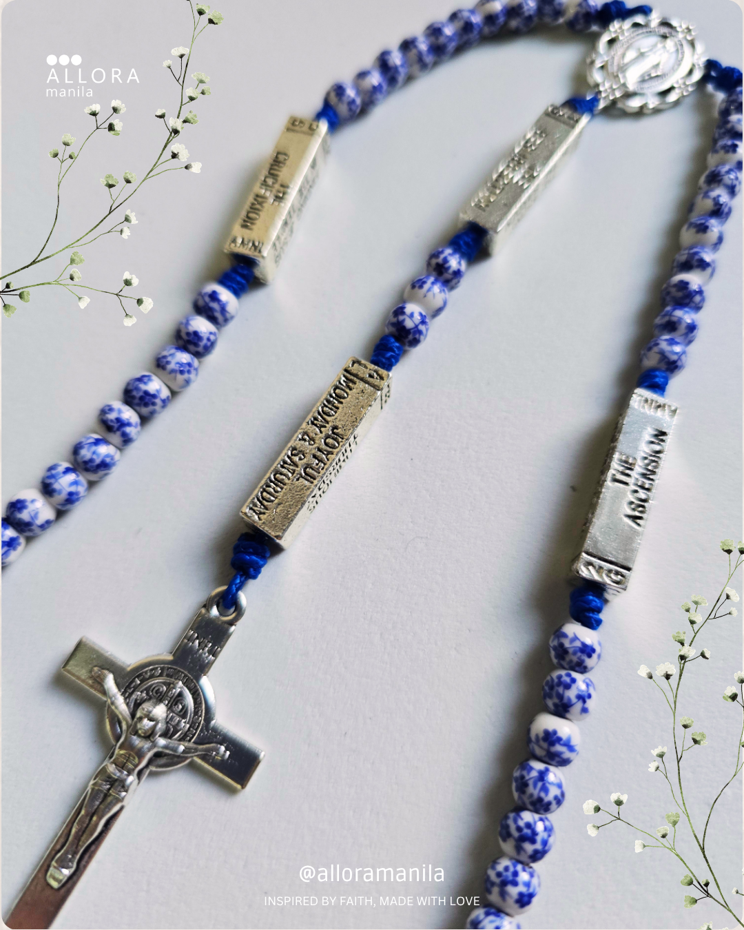 Porcelain Ceramic Mystery Rosary