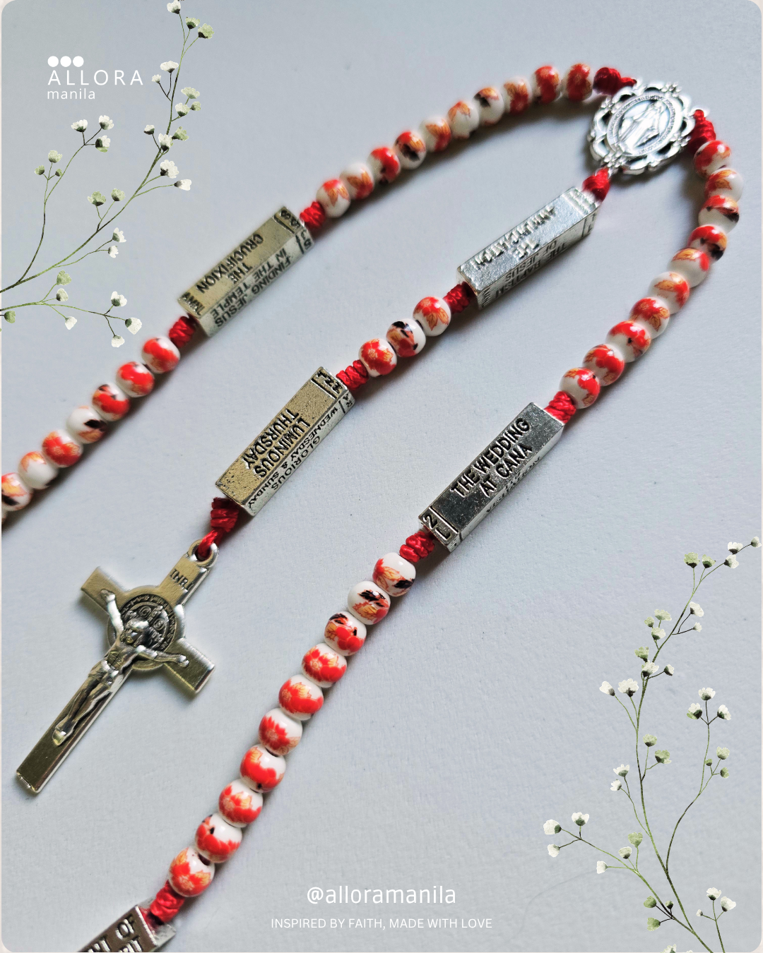 Porcelain Ceramic Mystery Rosary