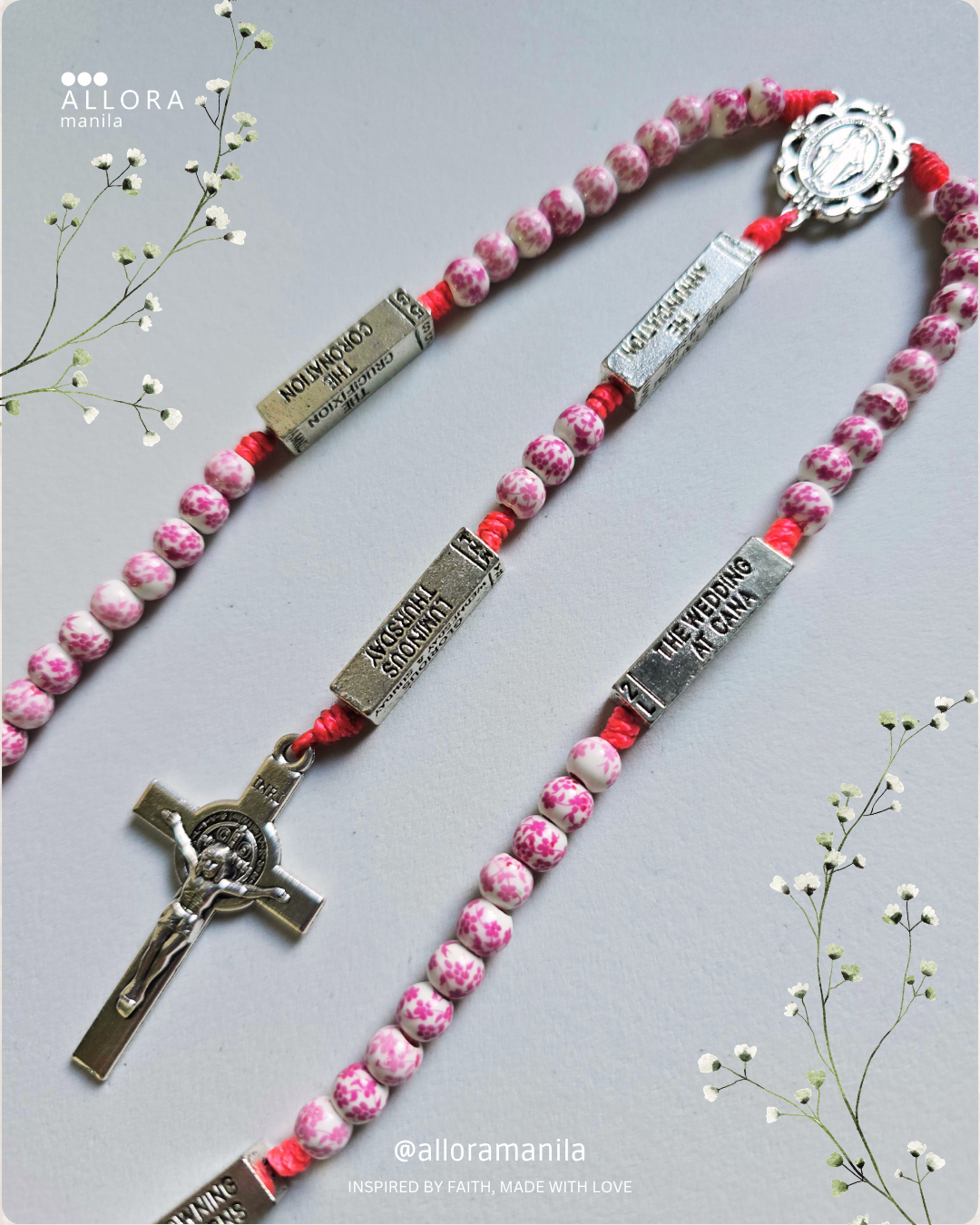 Porcelain Ceramic Mystery Rosary