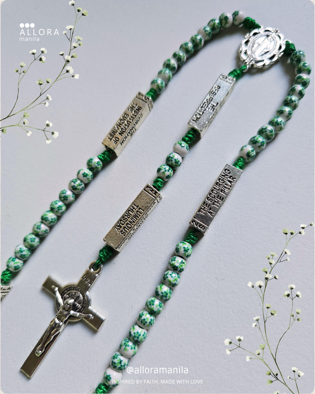 Porcelain Ceramic Mystery Rosary