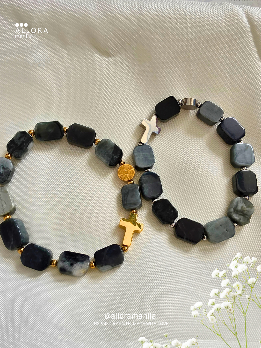 Rounded Rectangle Rosary Bracelet