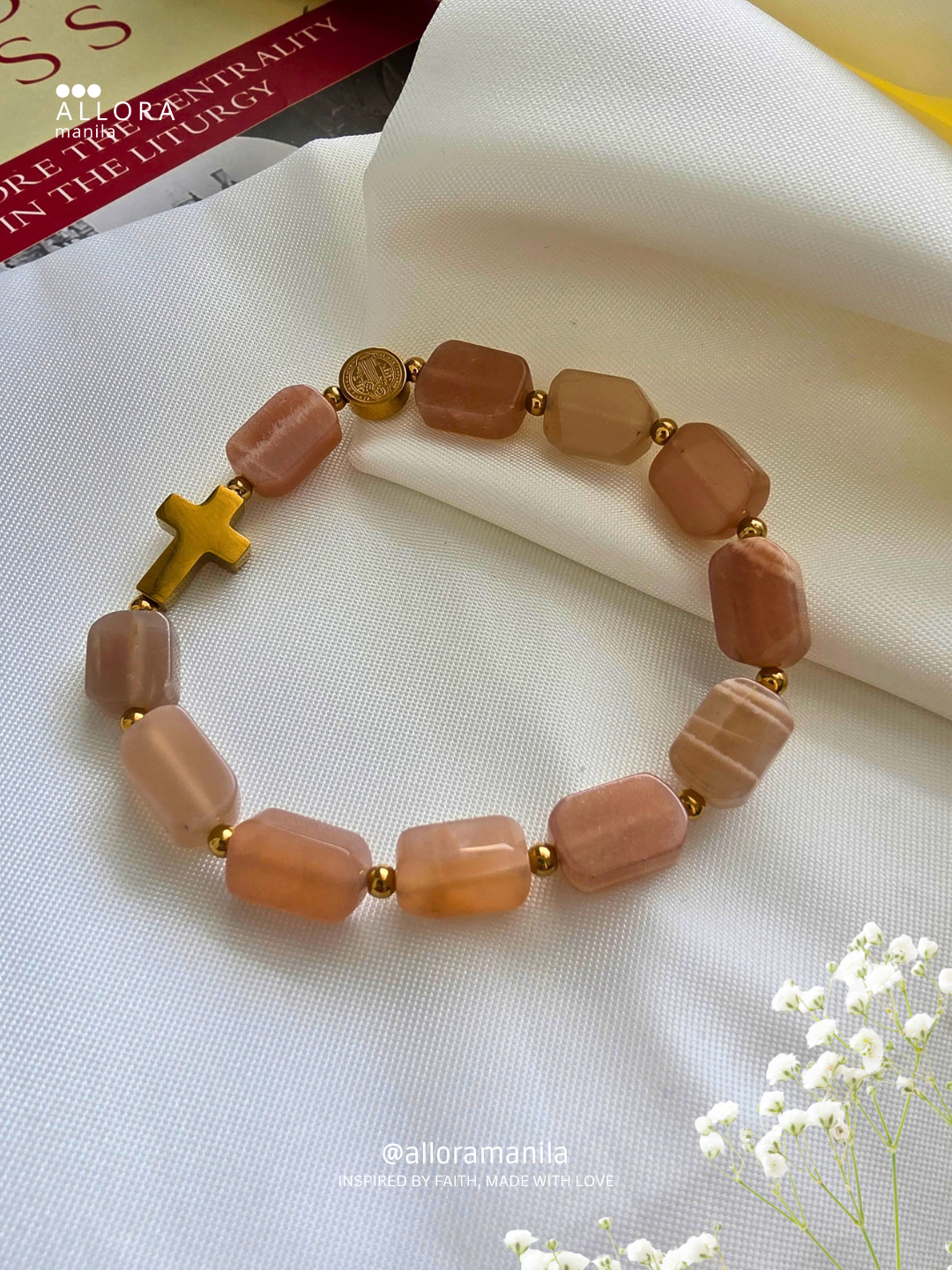 Rounded Rectangle Rosary Bracelet