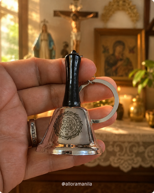 St Benedict keychain bell