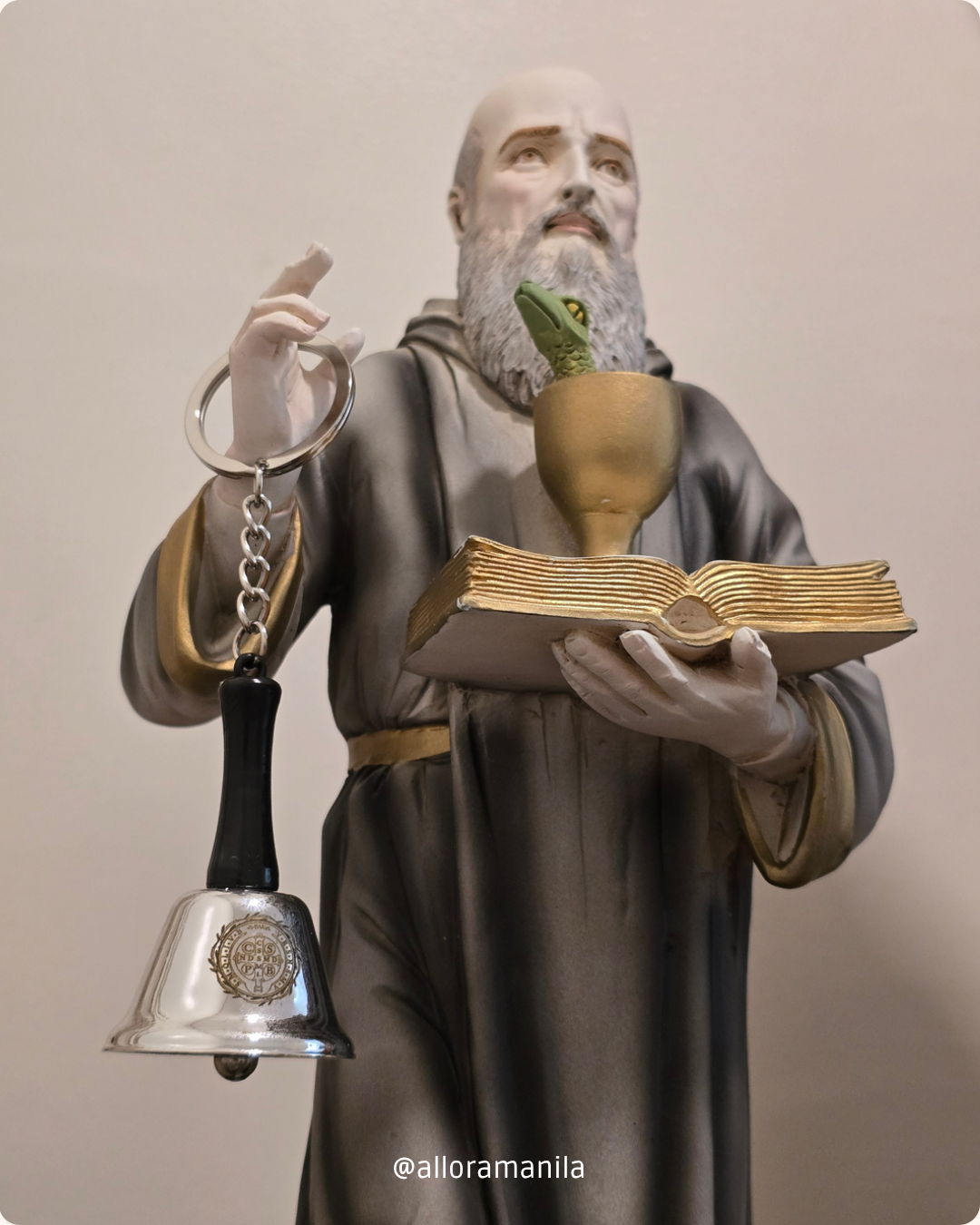 St Benedict keychain bell
