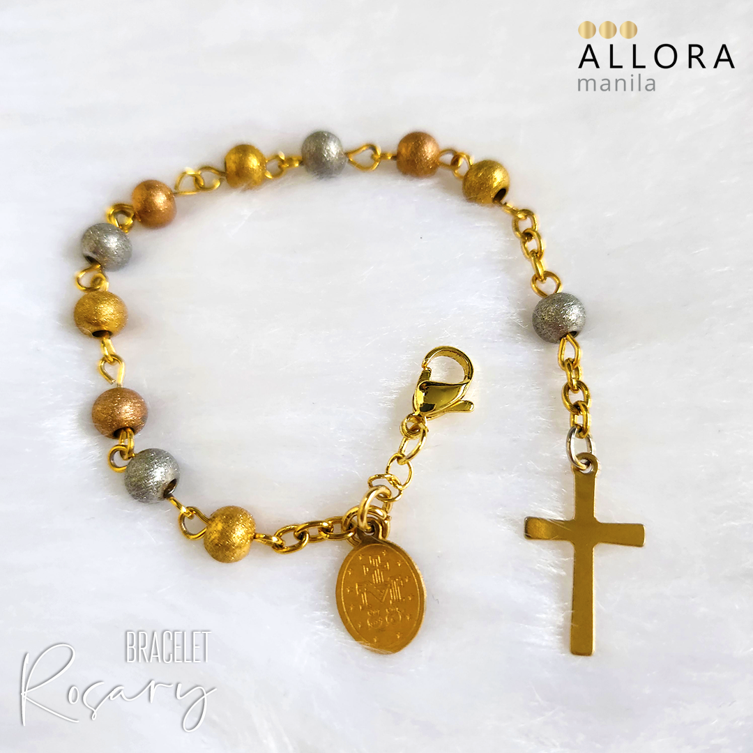 Stainless Tricolor Rosary Bracelet