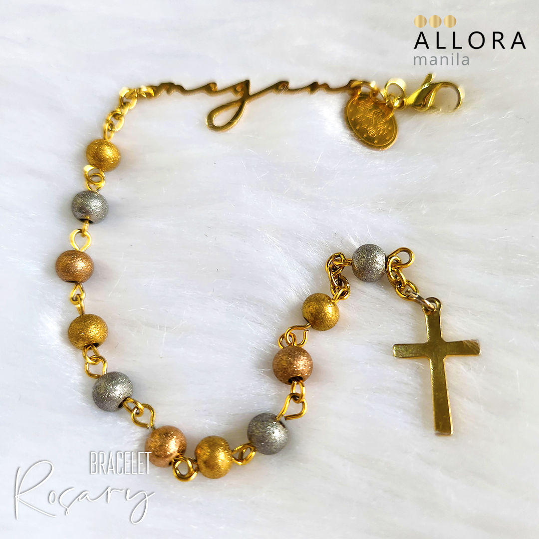 Stainless Tricolor Rosary Bracelet