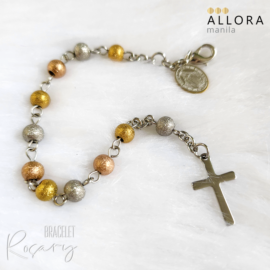 Stainless Tricolor Rosary Bracelet